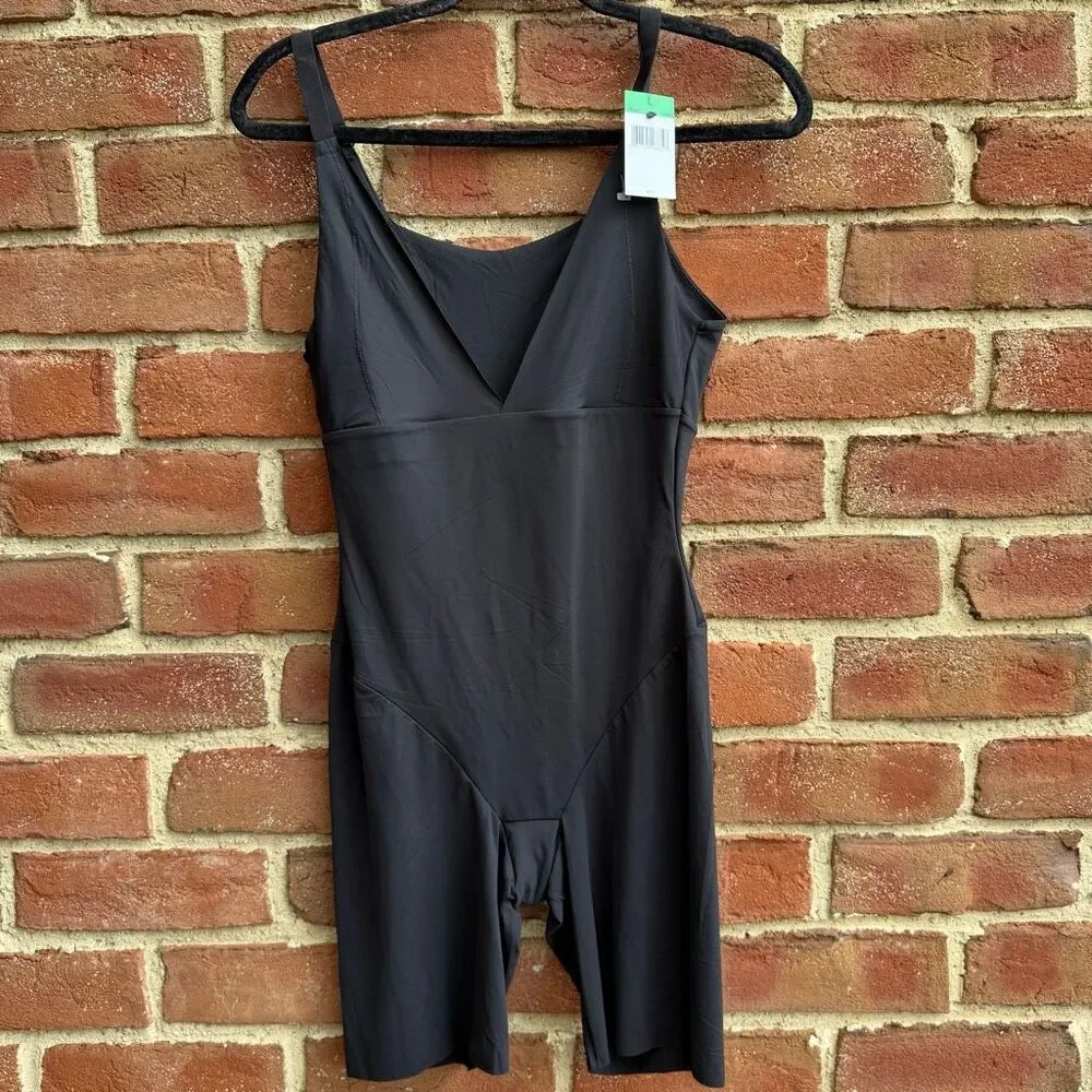 Maidenform $68 Wear-Your-Own-Bra Tummy Control Shapewear Bodysuit Black L NEW